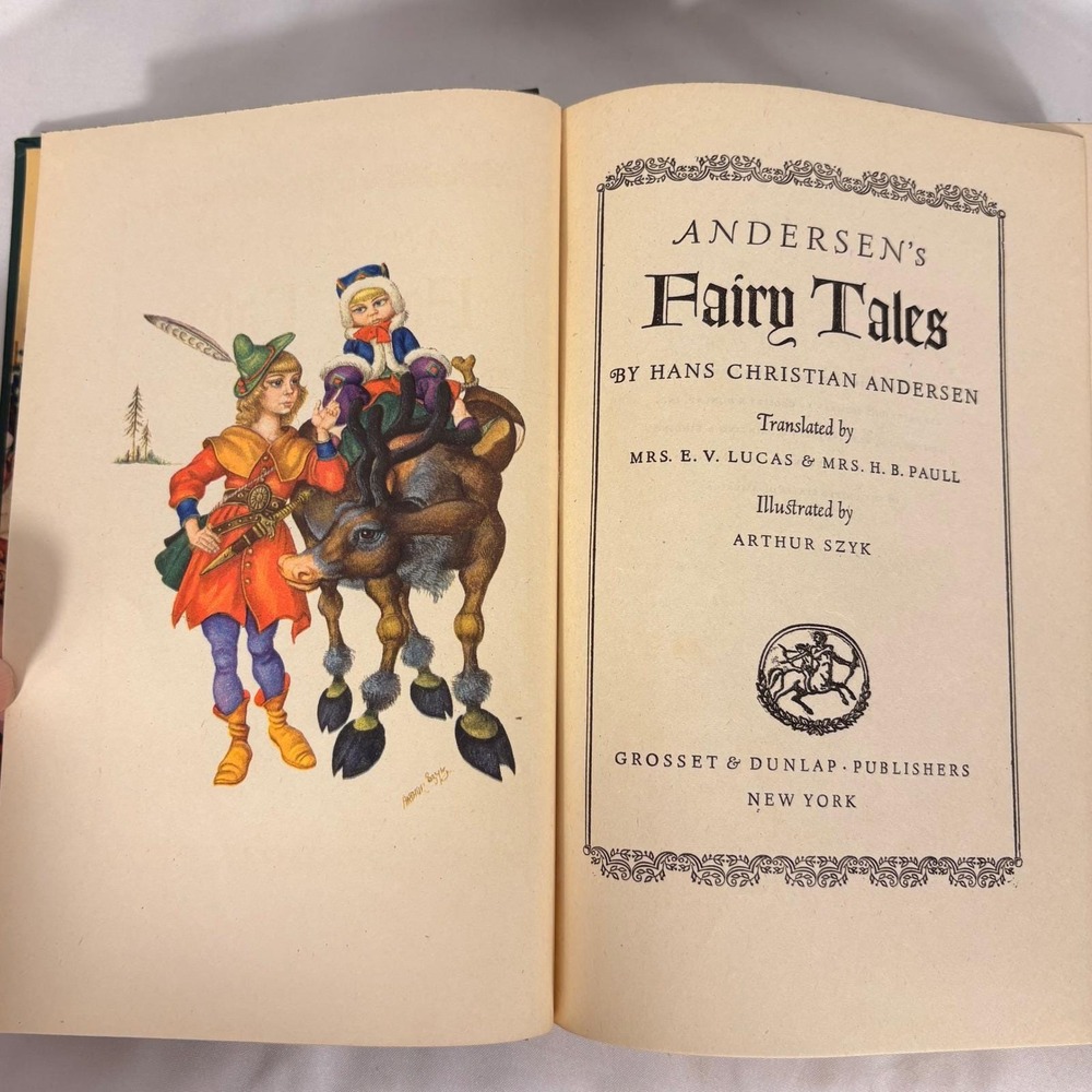Vintage 1945 Grimms & Andersen Fairy Tales Grosset Dunlap Illustrated Set Szyk - Picture 7 of 12